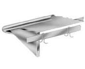 Advance Tabco PS-12-144 Stainless Steel Wall Shelf with Pot Rack - 12" x 144"
