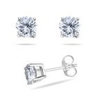 Cubic Zirconia Mens Bling Round Stud Earrings