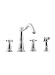 4 Hole Kitchen Faucet with Veggie Spray, Cross Handle