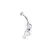 Stainless Steel Initial "P" Belly Ring with Clear CZ