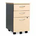 DD Discounts 359359 Seville Series Three-Drawer Mobile Pedestal File