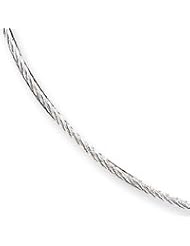 Sterling Silver Fancy Neckwire Necklace QG389-16"