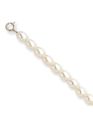 Sterling Silver Freshwater Cultured Rice Pearl Bracelet & Necklace Set - QST155