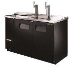 59 in Club Top Draft Beer Cooler, 2 Faucets, 2 Door, Holds 2 Kegs