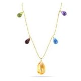 10.26 cts Multi Gemstone Necklace in 14K Yellow Gold