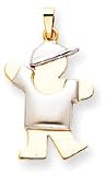 Boy With Cap Charm, Yellow/White Gold