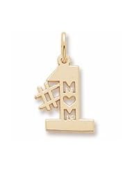 Rembrandt Charms, #1 Mom Charm in Solid Sterling Silver or Gold