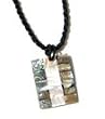 Mother of Pearl Shell Pendant Black Bead Necklace P9A Genuine