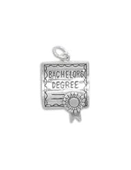 27x16mm Bachelors Degree Charm .925 Sterling Silver