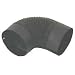 6IN 24GA BLK CORRUGATED ELBOW