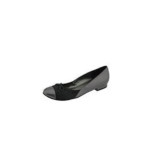 Buy Vaneli Cabala | Ladies Dress Flat Shoes Pewter Pearl Nappa w Black Satin by VANELi