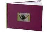 Expandable Photo Book, 12 8-1/2 x 11 Pages, Plum/Sage Cloth Cover with Inset