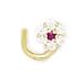 14k Yellow Gold Red CZ Flower Body Piercing title=