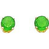 Buy 14K Gold May Emerald Stud Earrings Jewelry 4mm New by FindingKing
