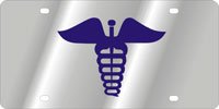 Stainless Steel License Plate. Medical Caducius