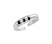 Toe Ring - Sterling Silver Black & White Beaded Toe Ring