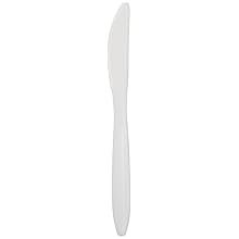 Dixie KMP23C Medium Weight Polypropylene Knife, Individually Wrapped, 6.56" Length, White (Case of 1000)