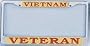 Vietnam Veteran License Plate Frame (Chrome Metal)