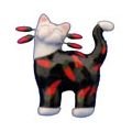 WhimsiClay Chili Fancy Feline Lapel or Brooch Pin - B000KT52LS