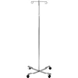 Economy I.V. Pole - 4 Leg with Removable Top and 2 Hook