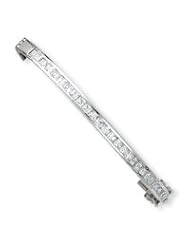 Sterling Silver CZ Hinged Bangle QB261"