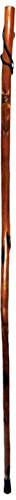 SE WS627-50  Natural Wood Walking Stick with Hand-Carved Floral Design, Steel Spike & Metal-Reinforced Tip Cover, 50 Inch