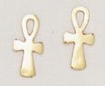 14k Yellow Gold Ankh Earrings