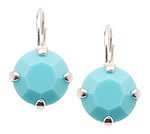 L. Erickson Simple Drop Swarovski Earrings - Opaque Turquoise Swarovski
