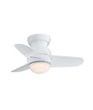 IMAGE OF Minka Aire F510-WH Spacesaver 1 Light Flush Mount Fan in White with Etched Opal glass