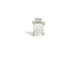 14K White Gold Genuine Square Opal Pendant