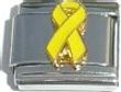 Clearly Charming Yellow Ribbon Support Our Troops, POW/MIA Awareness Italian Charm