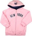 New York Yankees Pink Toddler Girl Hooded Fleece Zip Sweatshirt