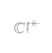 Sterling Silver Initial Earrings with Cubic Zirconia - "C"