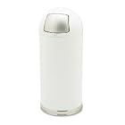 Round Top Trash Receptacle, 15 Gallon, 15x36 URIR1536EGLWH