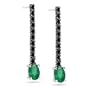 1/4 (0.21-0.27) Ct AAA Black Diamond & 0.90 Ct Emerald Earrings in 18K White Gold