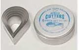 Teardrop Cutter Set - Plain - Stainless Steel - 6 Pc. Set in Tin Box. Sizes ranging from 1-7/8" to 3-1/4" diam.