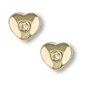9 carat Yellow Gold 1.5pts Fine Diamond heart-shape solitaire Stud earrings