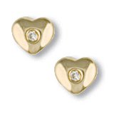 9 carat Yellow Gold 1.5pts Fine Diamond heart-shape solitaire Stud earrings