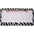 Zebra Print License Plate Frame (Made of Metal)
