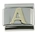 18K gold and steel Italian Charm Initial A