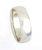 14k Size 10.00 - 6.0mm Comfort Fit Wedding Band in White Gold