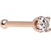 14k Rose Gold 2mm (0.030 cttw) Genuine Diamond Nose Bone 20 Gauge