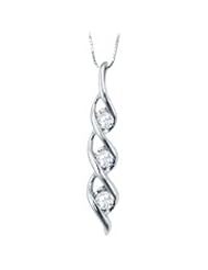 1/2 ct. tw. Diamond Sirena 3-Stone Pendant in 14K White Gold
