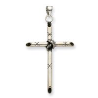 Sterling Silver Cross Pendant with 20 Inch Sterling Silver Chain