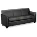 Tailored Black Leather Sofa, Wood Legs, 73w x 28-3/4d x 32h
