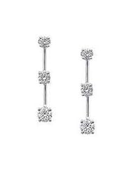 1/2 ct Three-Stone Diamond Drop Earrings