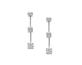 1/2 ct Three-Stone Diamond Drop Earrings