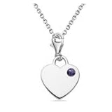 0.08 Cts Amethyst Solitaire Multi-Purpose Heart Charm Pendant in Silver