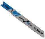 5 Pack Bosch U118EF 3-1/8' x 14-18 TPI Progressive Bi-Metal U-Shank Jig Saw Blades Straight Cuts in Metal 5 Blades per Pack