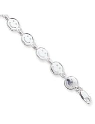Sterling Silver Smiley Faces Bracelet QA21-7"